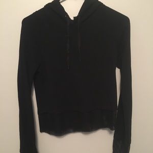 Black, slightly cropped hoodie
